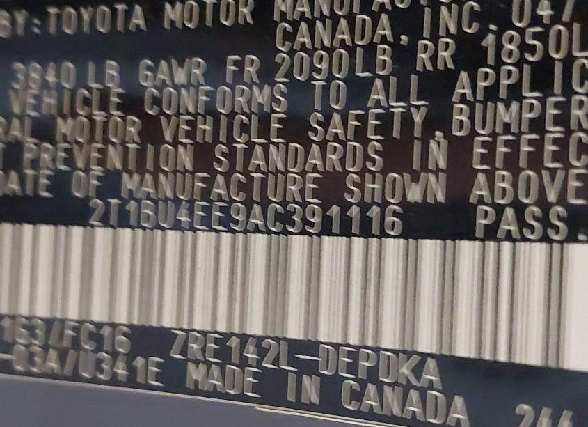 Photo 9 of 2010 Toyota Corolla LE (VIN 2T1BU4EE9AC391116)