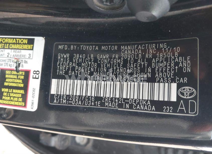 Photo 9 of 2010 Toyota Corolla LE (VIN 2T1BU4EE9AC525431)