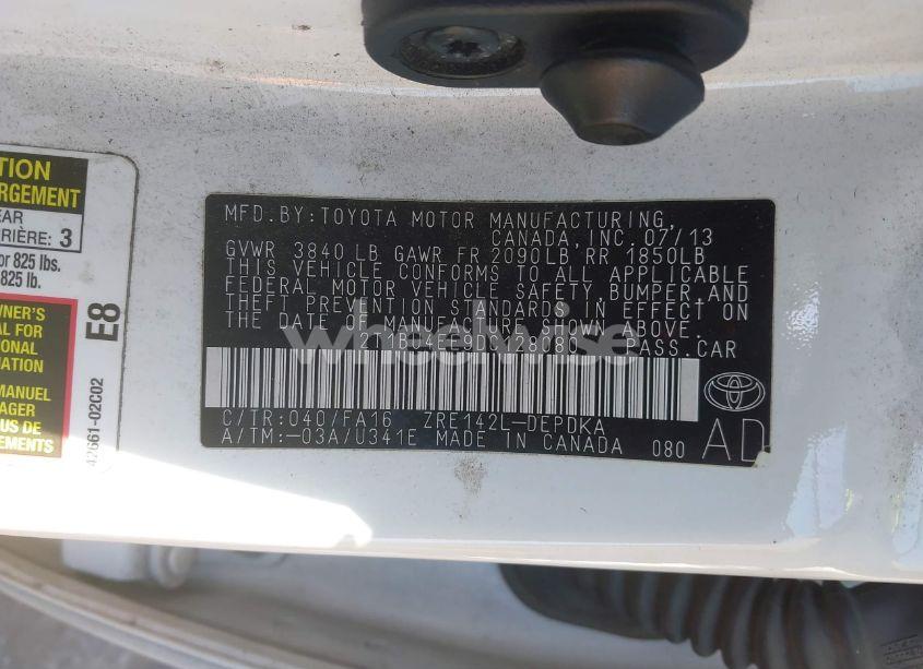 Photo 9 of 2013 Toyota Corolla L (VIN 2T1BU4EE9DC128080)