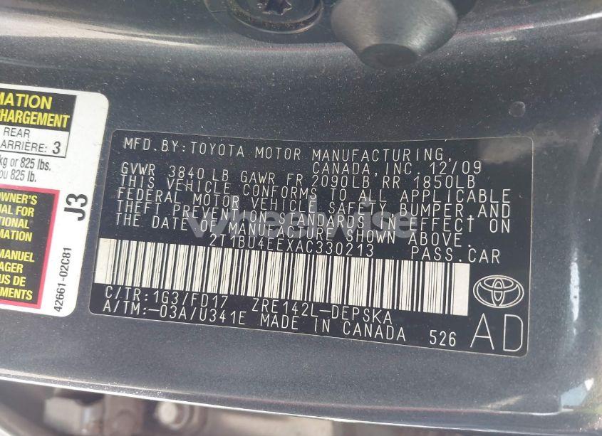 Photo 9 of 2010 Toyota Corolla S (VIN 2T1BU4EEXAC330213)