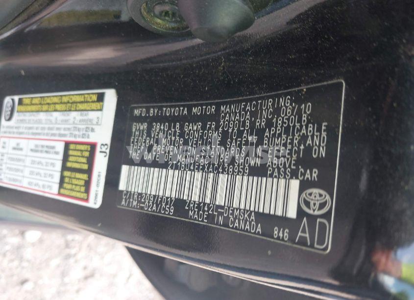 Photo 9 of 2010 Toyota Corolla S (VIN 2T1BU4EEXAC438959)