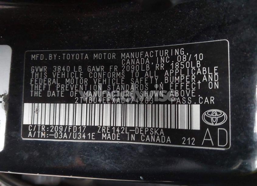 Photo 9 of 2010 Toyota Corolla S (VIN 2T1BU4EEXAC474263)