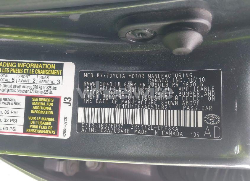 Photo 9 of 2010 Toyota Corolla S (VIN 2T1BU4EEXAC505821)