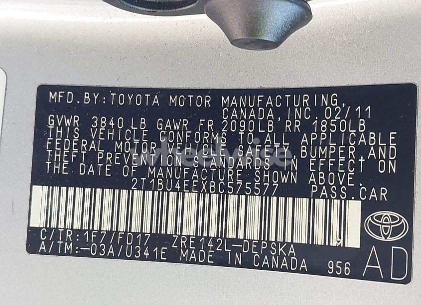 Photo 9 of 2011 Toyota Corolla S (VIN 2T1BU4EEXBC575577)