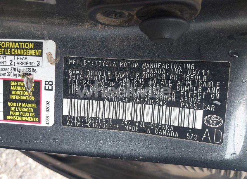 Photo 9 of 2011 Toyota Corolla LE (VIN 2T1BU4EEXBC705342)