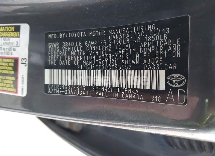 Photo 9 of 2013 Toyota Corolla LE (VIN 2T1BU4EEXDC095557)