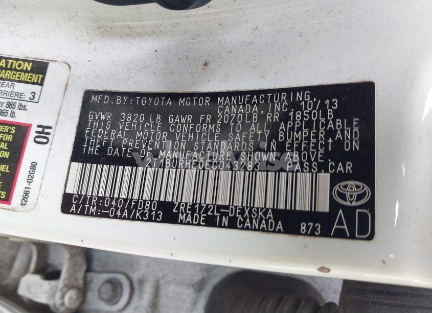 Photo 9 of 2014 Toyota Corolla S PLUS (VIN 2T1BURHE0EC043283)