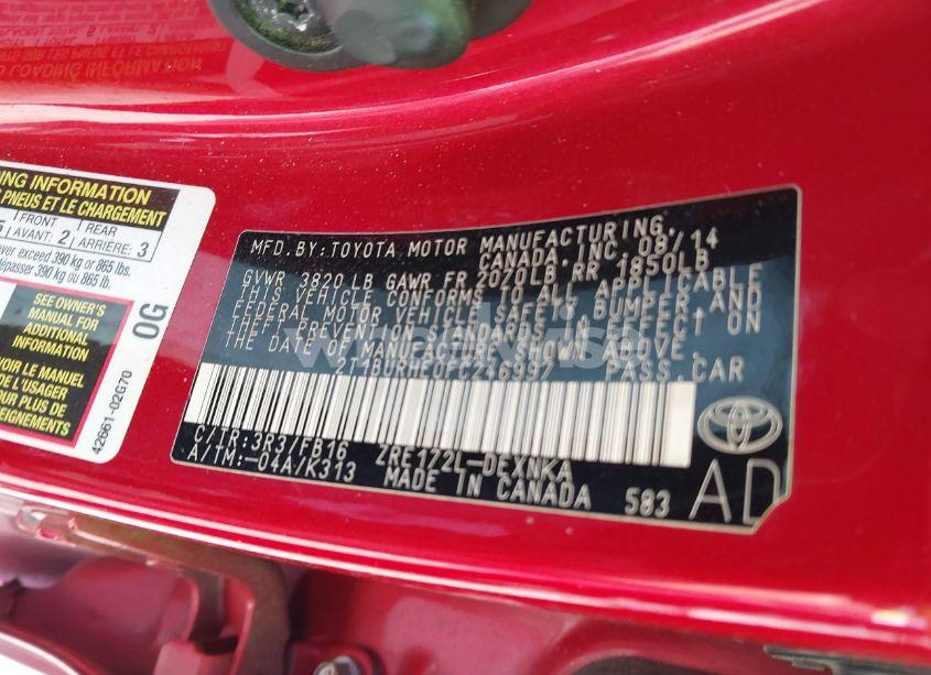 Photo 9 of 2015 Toyota Corolla LE (VIN 2T1BURHE0FC246997)