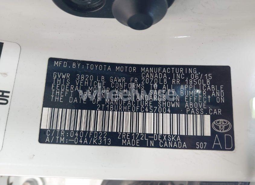 Photo 9 of 2015 Toyota Corolla S PLUS (VIN 2T1BURHE0FC457004)