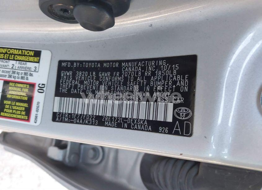 Photo 9 of 2016 Toyota Corolla S (VIN 2T1BURHE0GC533483)