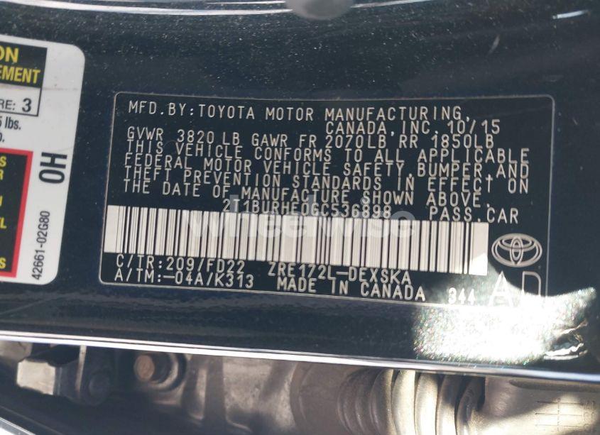 Photo 9 of 2016 Toyota Corolla S PLUS (VIN 2T1BURHE0GC536898)