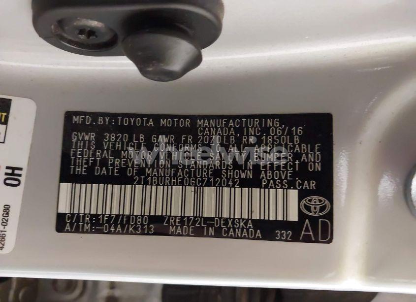 Photo 9 of 2016 Toyota Corolla S PLUS (VIN 2T1BURHE0GC712042)