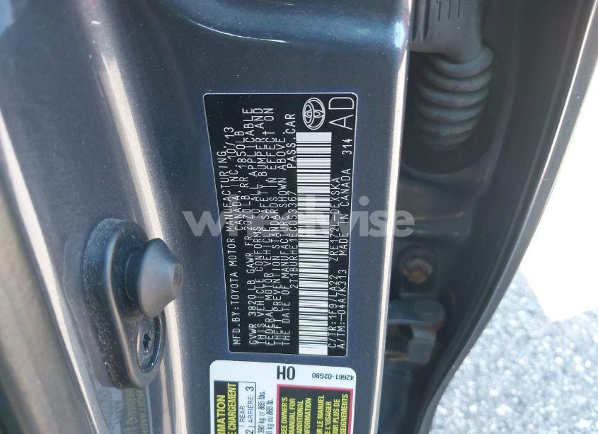 Photo 9 of 2014 Toyota Corolla L/LE/LE PLS/PRM/S/S PLS (VIN 2T1BURHE1EC053367)