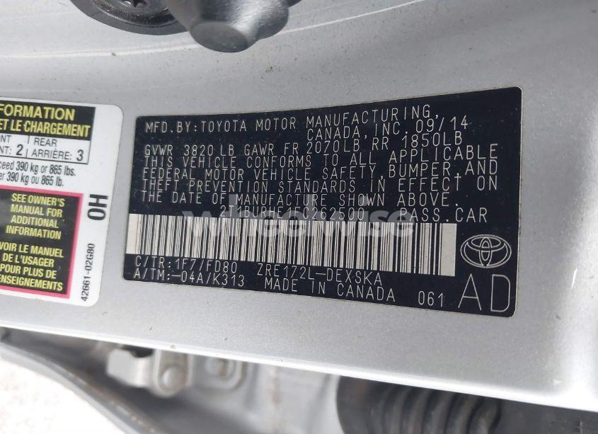 Photo 9 of 2015 Toyota Corolla S PLUS (VIN 2T1BURHE1FC262500)