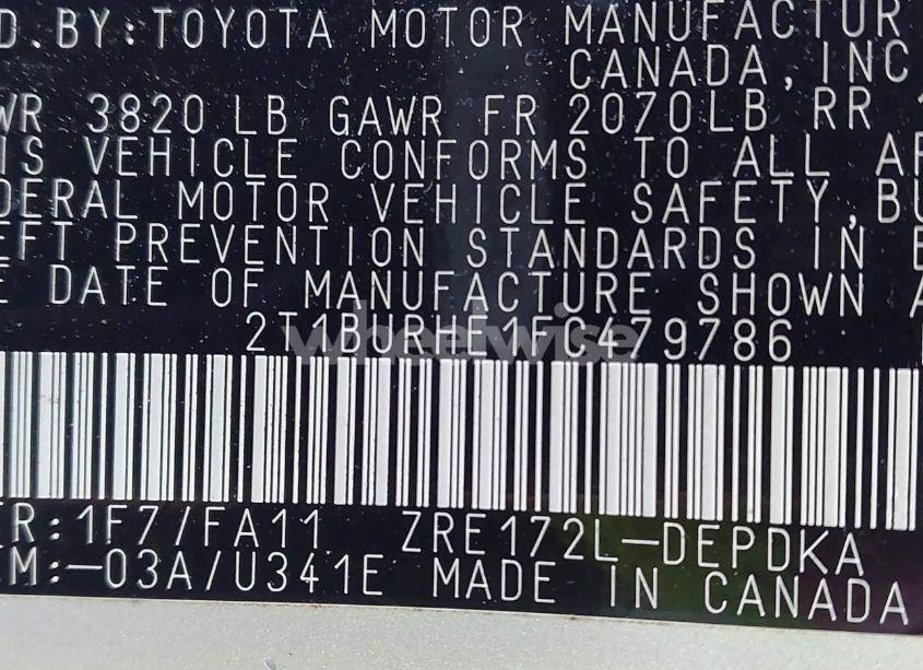 Photo 9 of 2015 Toyota Corolla L (VIN 2T1BURHE1FC479786)