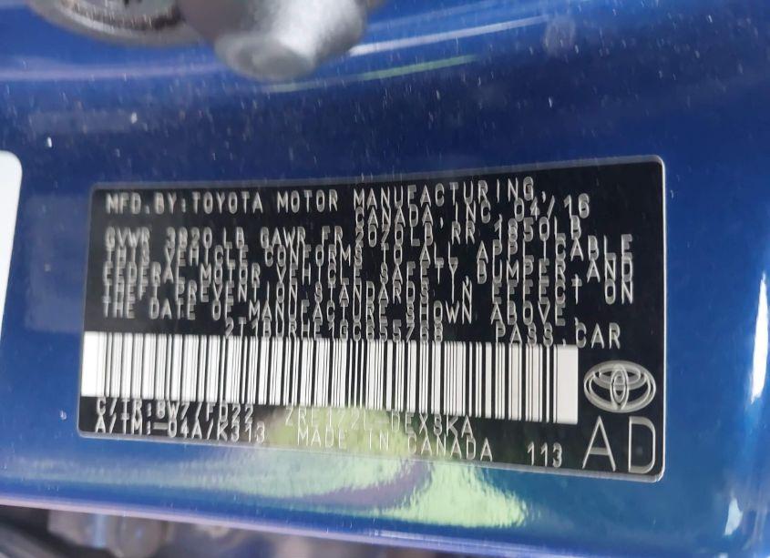 Photo 9 of 2016 Toyota Corolla S (VIN 2T1BURHE1GC655768)