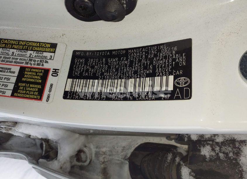 Photo 9 of 2016 Toyota Corolla L/LE/LE PLS/PRM/S/S PLS (VIN 2T1BURHE1GC706430)