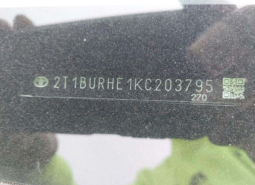 Photo 9 of 2019 Toyota Corolla LE (VIN 2T1BURHE1KC203795)