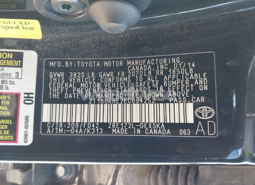 Photo 9 of 2014 Toyota Corolla S PLUS (VIN 2T1BURHE2EC094252)