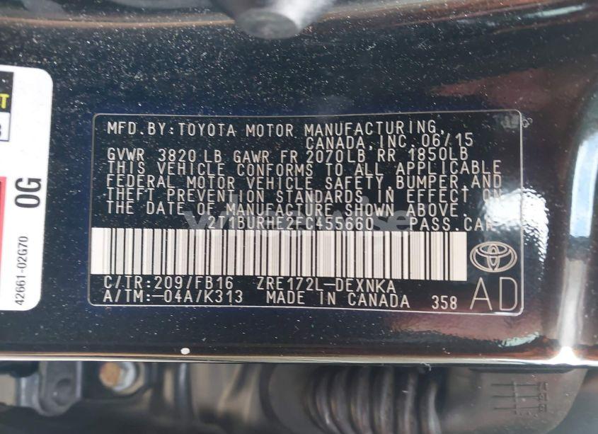 Photo 9 of 2015 Toyota Corolla L/LE/LE PLS/PRM/S/S PLS (VIN 2T1BURHE2FC455660)