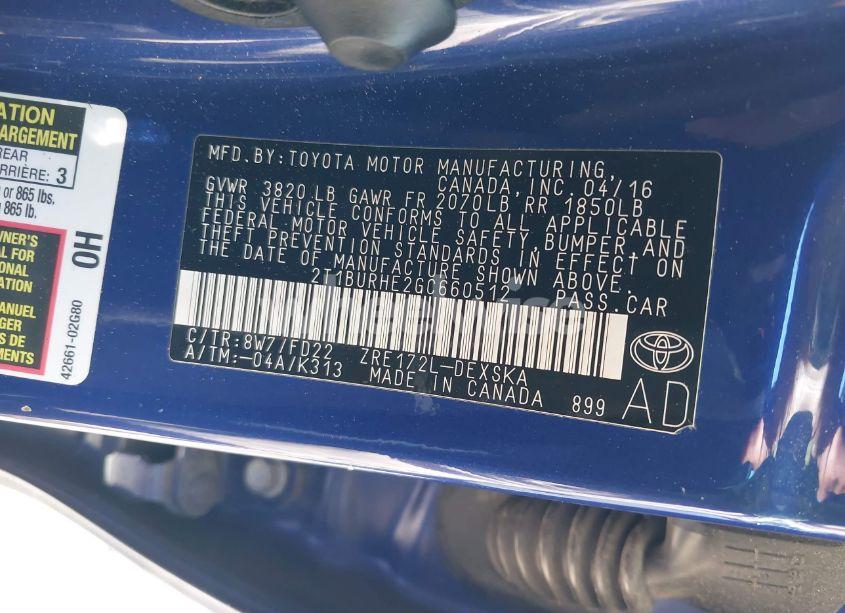 Photo 9 of 2016 Toyota Corolla S PLUS (VIN 2T1BURHE2GC660512)