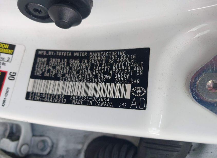 Photo 9 of 2016 Toyota Corolla LE (VIN 2T1BURHE2GC710907)