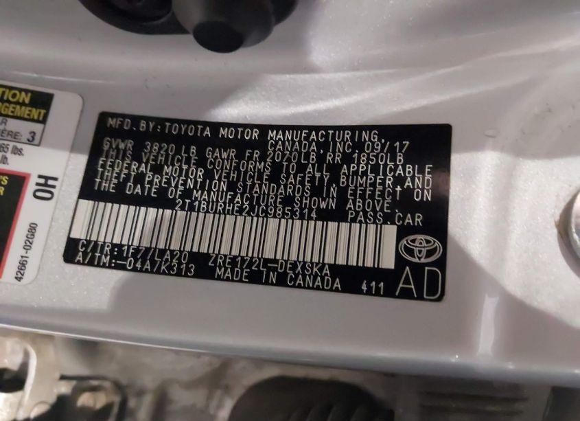 Photo 9 of 2018 Toyota Corolla XSE (VIN 2T1BURHE2JC985314)