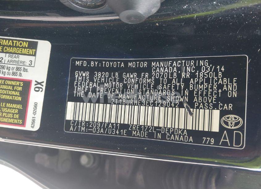 Photo 9 of 2014 Toyota Corolla L (VIN 2T1BURHE3EC129042)