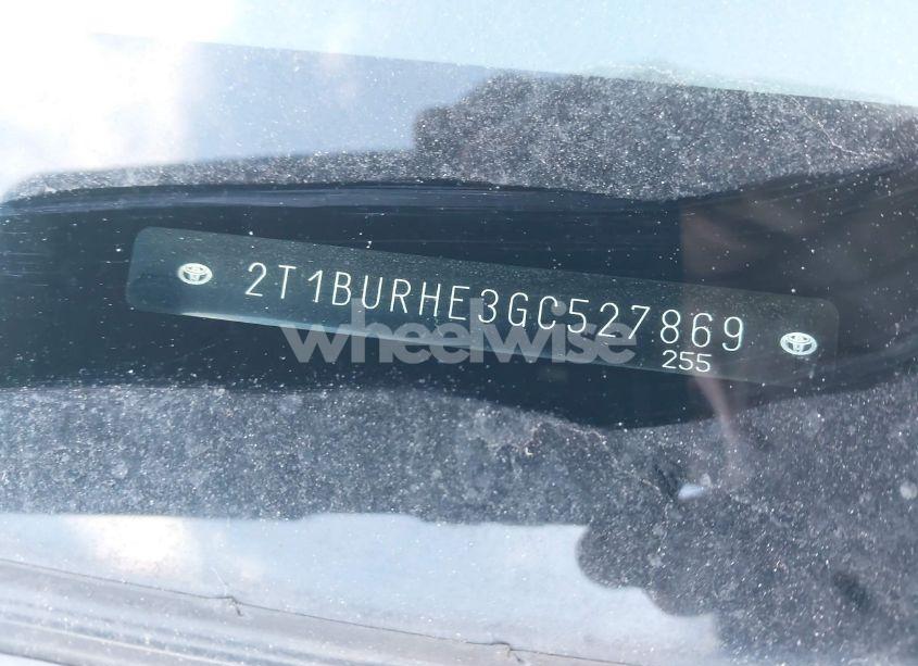 Photo 17 of 2016 Toyota Corolla LE PLUS (VIN 2T1BURHE3GC527869)