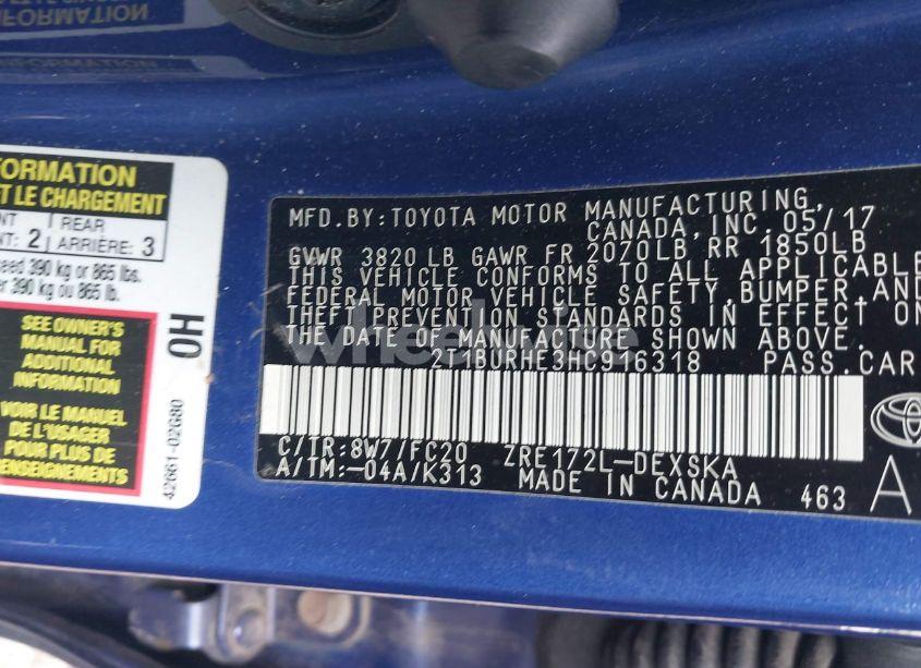 Photo 9 of 2017 Toyota Corolla SE (VIN 2T1BURHE3HC916318)