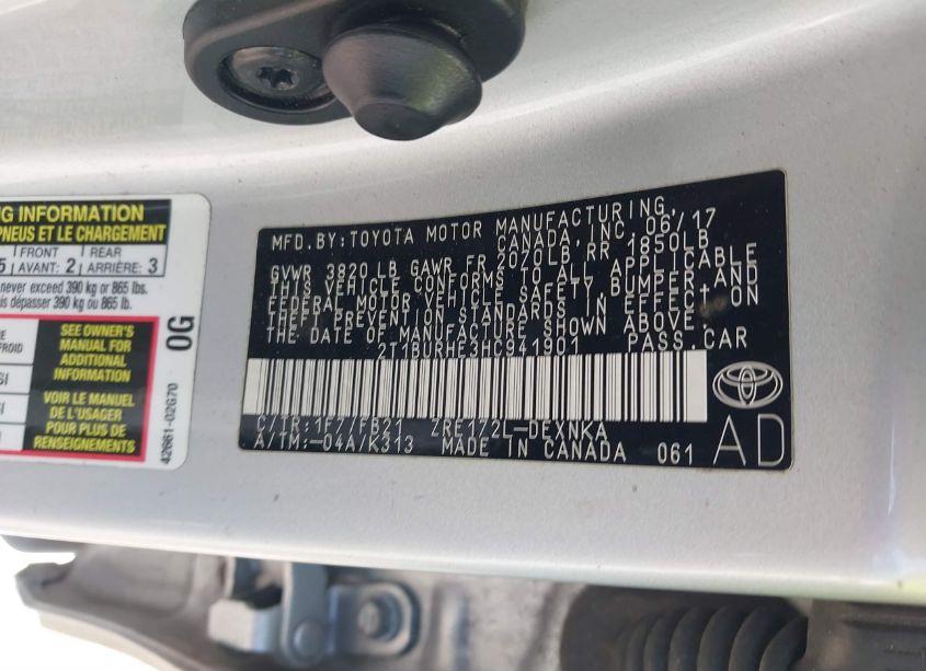 Photo 9 of 2017 Toyota Corolla LE (VIN 2T1BURHE3HC941901)