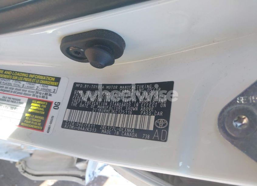 Photo 9 of 2019 Toyota Corolla LE (VIN 2T1BURHE3KC125116)