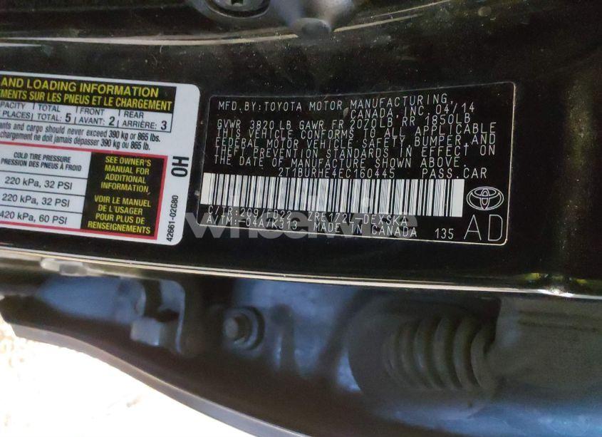 Photo 9 of 2014 Toyota Corolla S PLUS (VIN 2T1BURHE4EC160445)