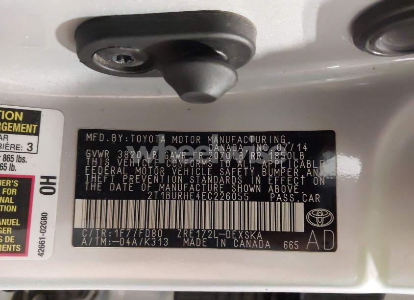 Photo 9 of 2014 Toyota Corolla S PLUS (VIN 2T1BURHE4EC226055)