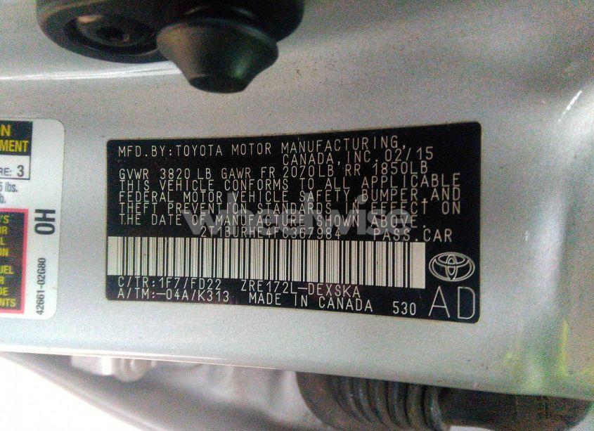 Photo 9 of 2015 Toyota Corolla S PLUS (VIN 2T1BURHE4FC367984)