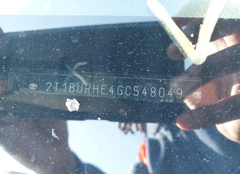 Photo 9 of 2016 Toyota Corolla LE (VIN 2T1BURHE4GC548049)