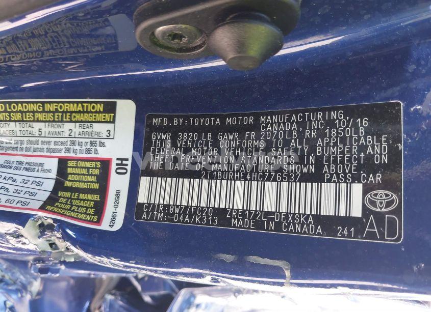 Photo 9 of 2017 Toyota Corolla SE (VIN 2T1BURHE4HC776537)