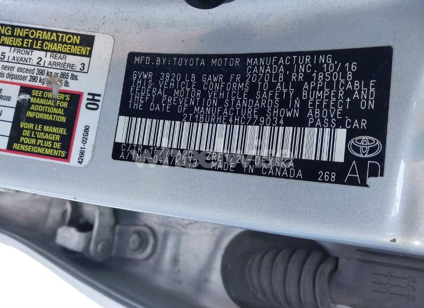 Photo 9 of 2017 Toyota Corolla XSE (VIN 2T1BURHE4HC779034)