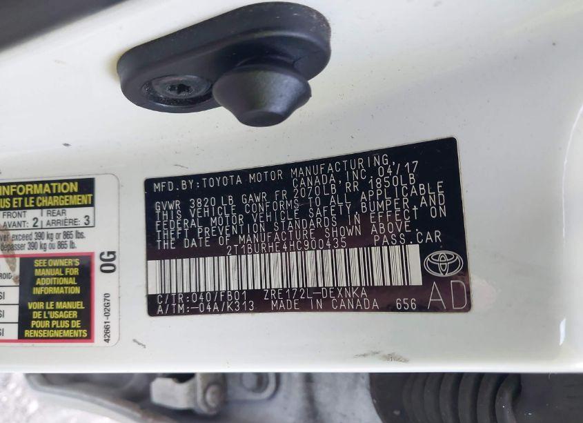 Photo 9 of 2017 Toyota Corolla LE (VIN 2T1BURHE4HC900435)