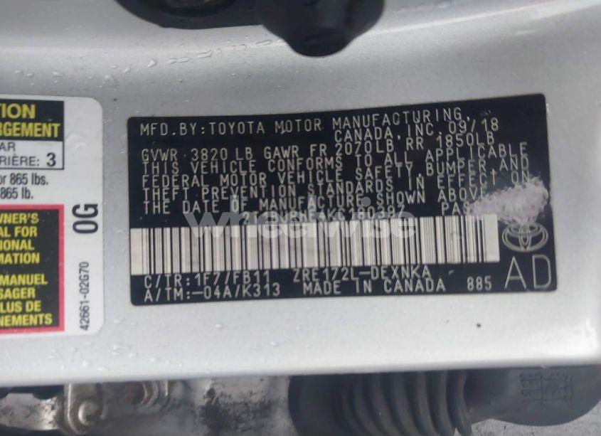 Photo 9 of 2019 Toyota Corolla LE (VIN 2T1BURHE4KC180397)