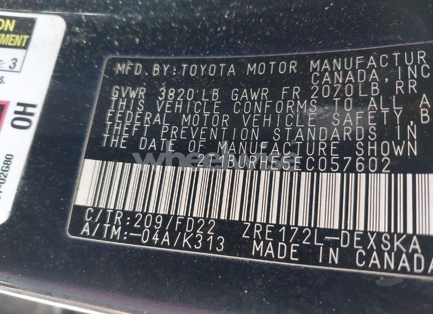 Photo 9 of 2014 Toyota Corolla S PLUS (VIN 2T1BURHE5EC057602)