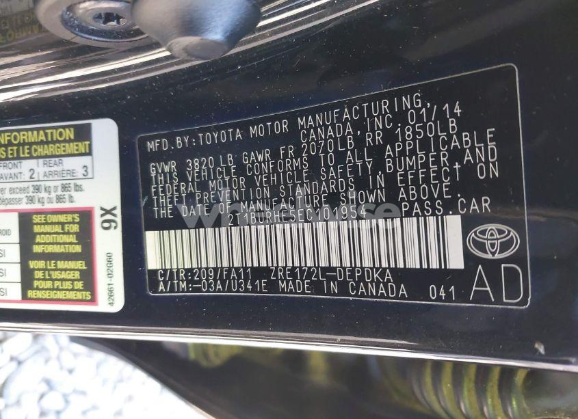 Photo 9 of 2014 Toyota Corolla L (VIN 2T1BURHE5EC101954)