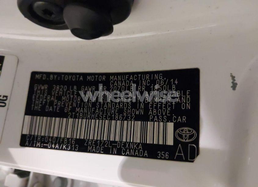 Photo 9 of 2014 Toyota Corolla LE (VIN 2T1BURHE5EC186732)