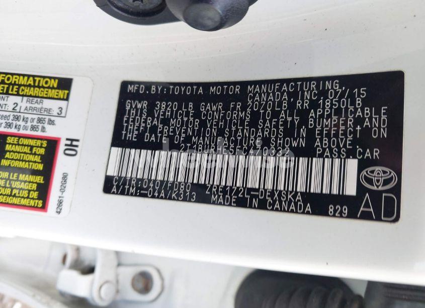 Photo 9 of 2015 Toyota Corolla S PLUS (VIN 2T1BURHE5FC470332)