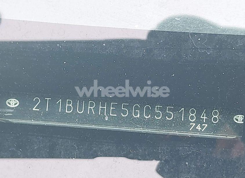 Photo 9 of 2016 Toyota Corolla L (VIN 2T1BURHE5GC551848)