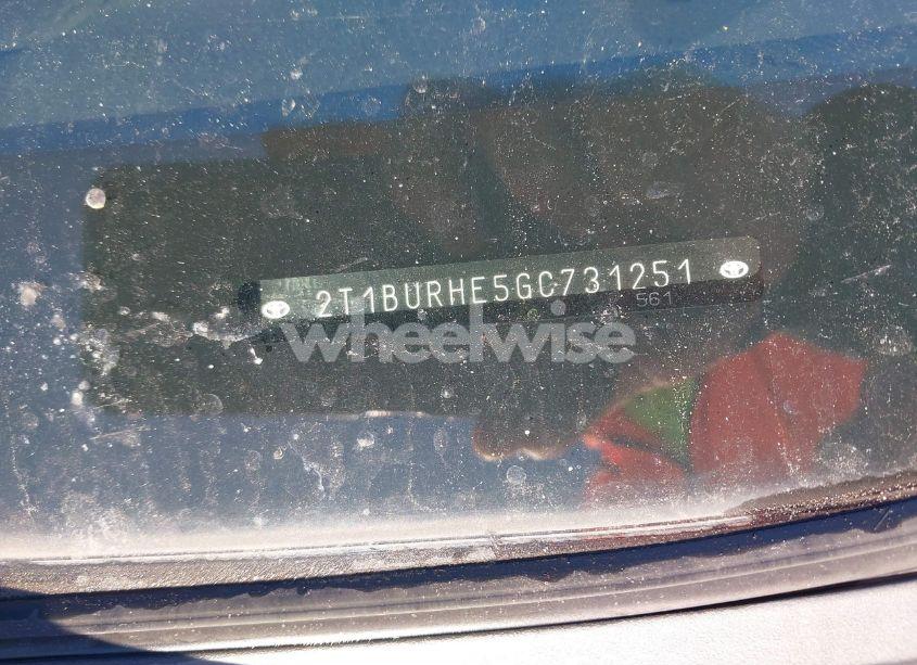 Photo 9 of 2016 Toyota Corolla L (VIN 2T1BURHE5GC731251)