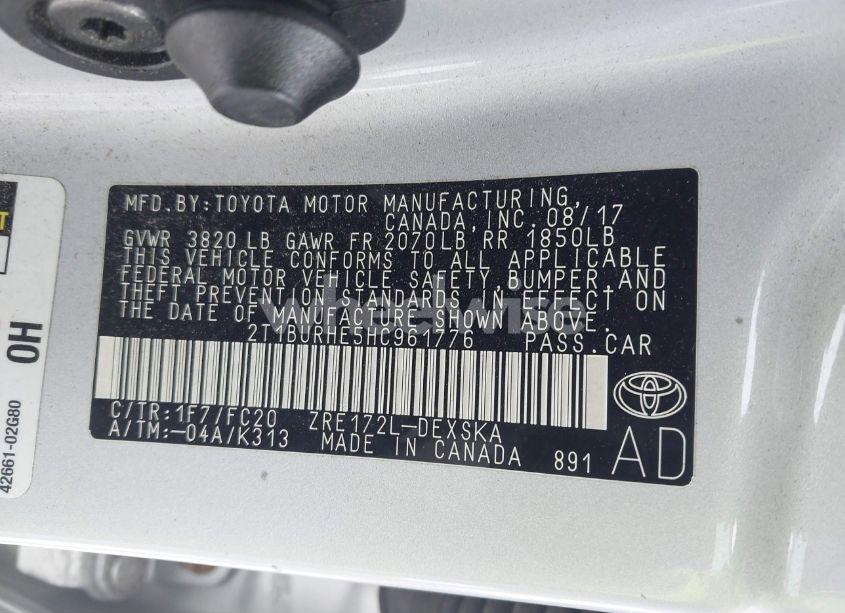 Photo 9 of 2017 Toyota Corolla SE (VIN 2T1BURHE5HC961776)