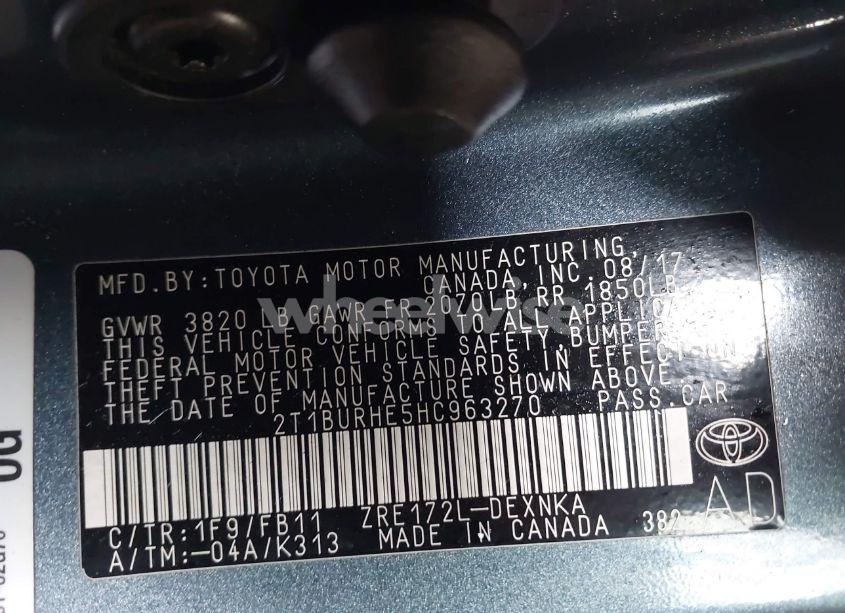 Photo 9 of 2017 Toyota Corolla LE (VIN 2T1BURHE5HC963270)