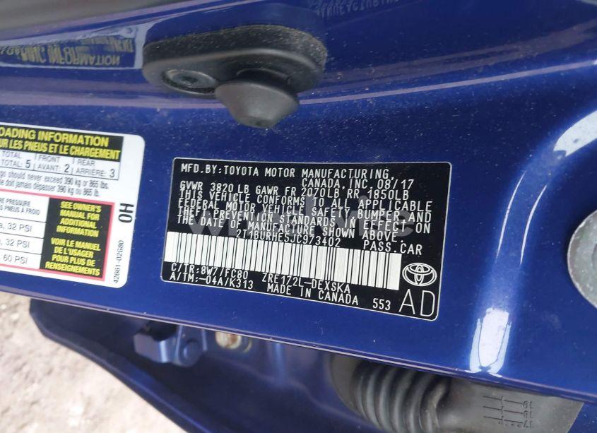 Photo 9 of 2018 Toyota Corolla SE (VIN 2T1BURHE5JC973402)