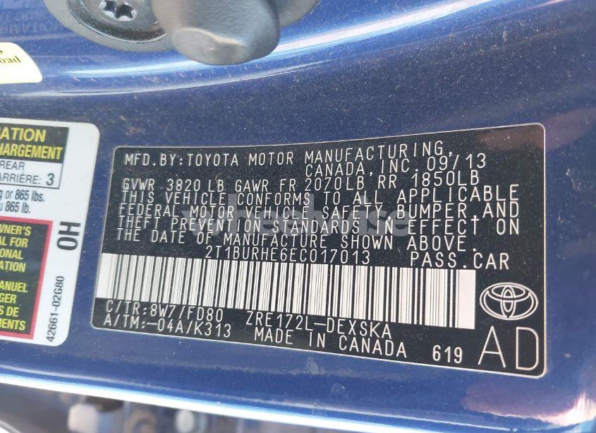 Photo 9 of 2014 Toyota Corolla S PLUS (VIN 2T1BURHE6EC017013)